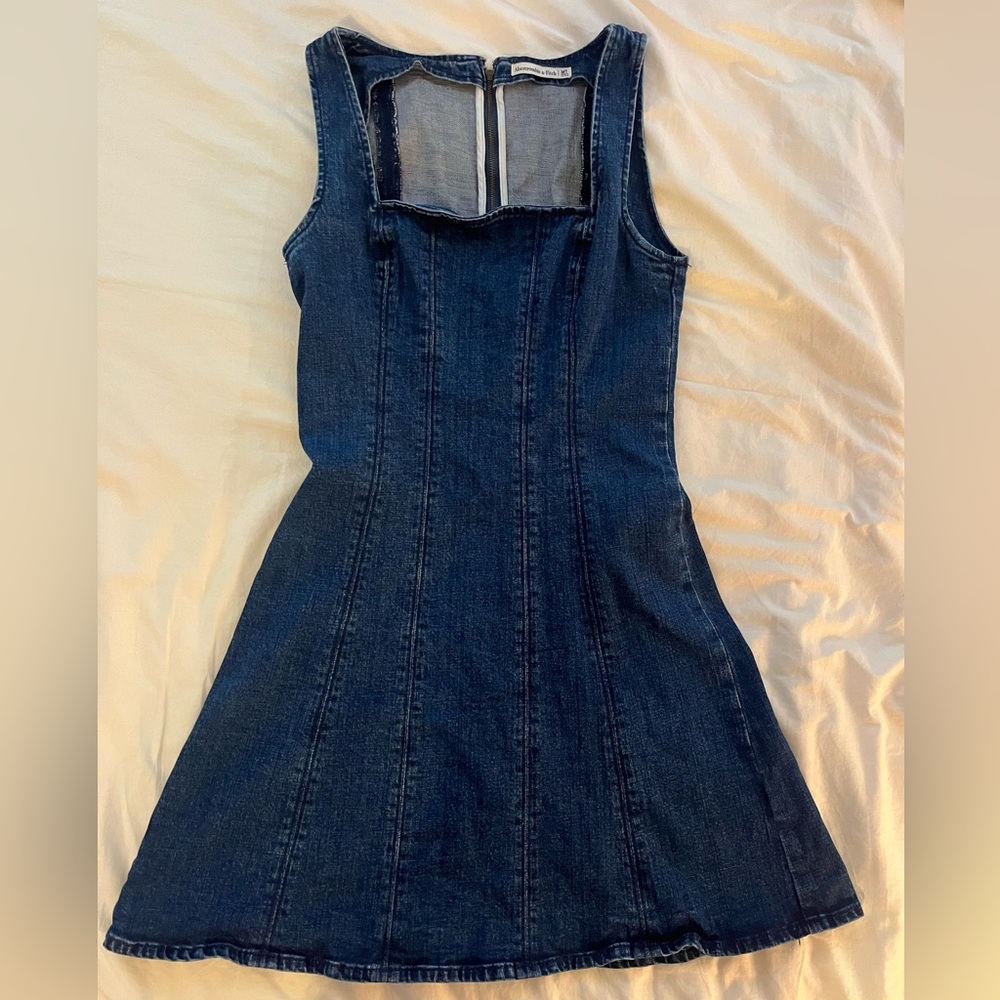 Abercrombie Dark Denim Minidress size Medium Tall - Picture 2 of 11